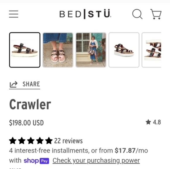 BedStu Crawler Genuine Leather Platform Sandals In Starry Night Lux Sz 11 - Picture 3 of 11